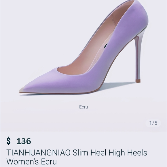 Women's Slim Heel High Heels - Purple - Picture 1 of 5